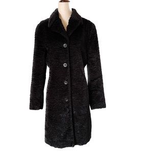 BEBE Women's Black Crushed Velvet Trench Coat, Size Small